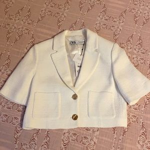 Zara Cropped Tweed Blazer - Never Worn Brand New with Tags!